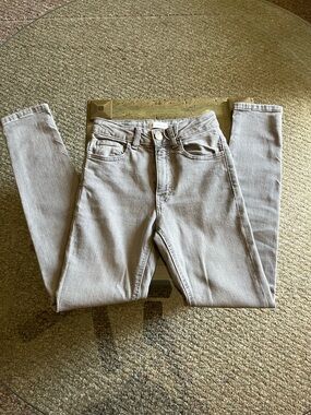 Mango Gray Straight-Leg Jeans